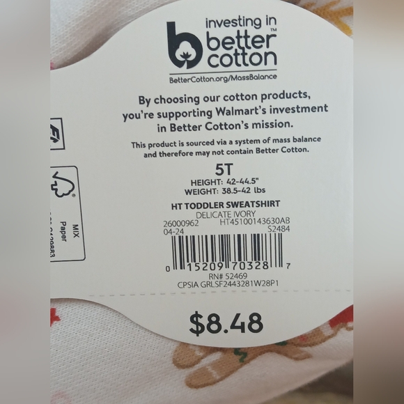 NWT Holiday Time Toddler Sweatshirt with Gingerbread Sugarplum Fairy Print 5T - Picture 4 of 6